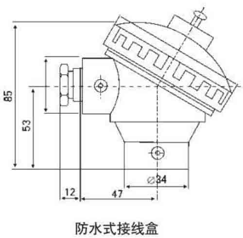 装配式热电阻防水接线盒结构图