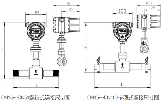 管道式氢气流量计尺寸图一