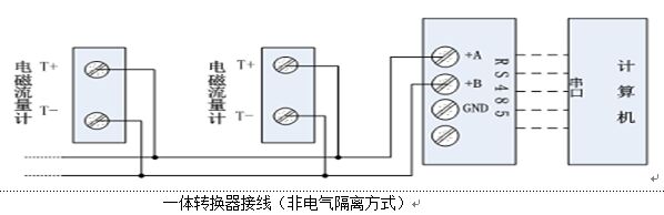 电磁流量计一体转换器接线图