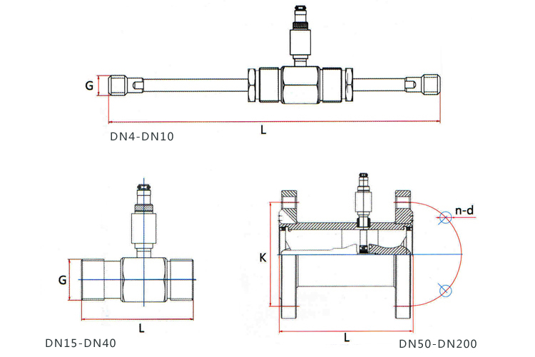 dn20涡轮流量计外形尺寸图