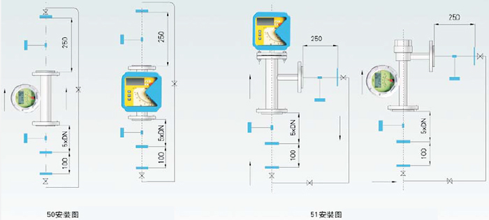 臭氧流量计安装方式图一