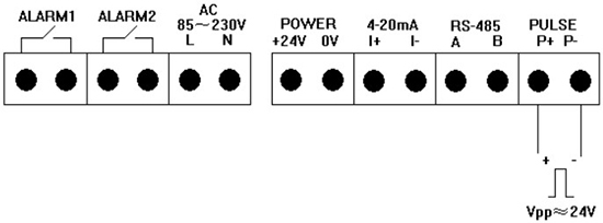 氮气流量计脉冲输出接线图