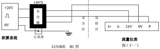 智能气体流量计本安防爆接线图一