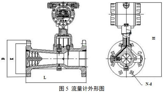 dn100旋进旋涡流量计外形图