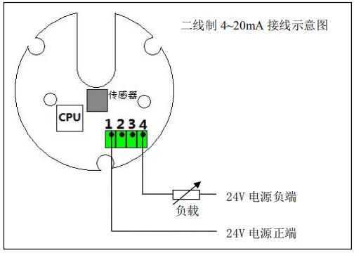 高粘度液体流量计二线制接线图