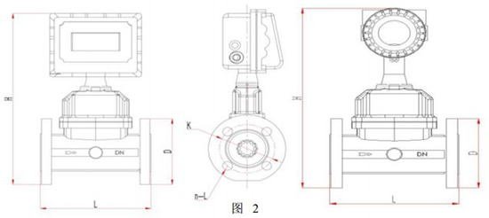 dn80气体涡轮流量计外形图