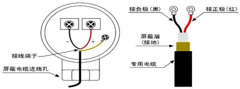 自来水超声波流量计探头接线图
